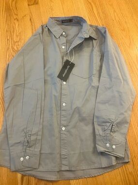NWT Gray button down shirts
